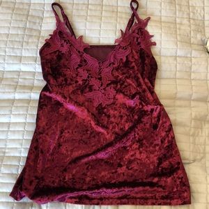 NWOT crushed velvet tank top